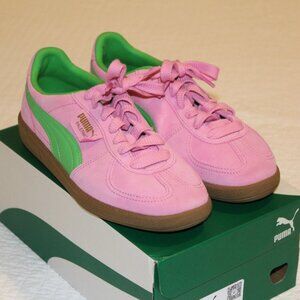 PUMA Womens Size 9 Palermo Pink Delight Green Classic Street Shoe/ Heritage Shoe